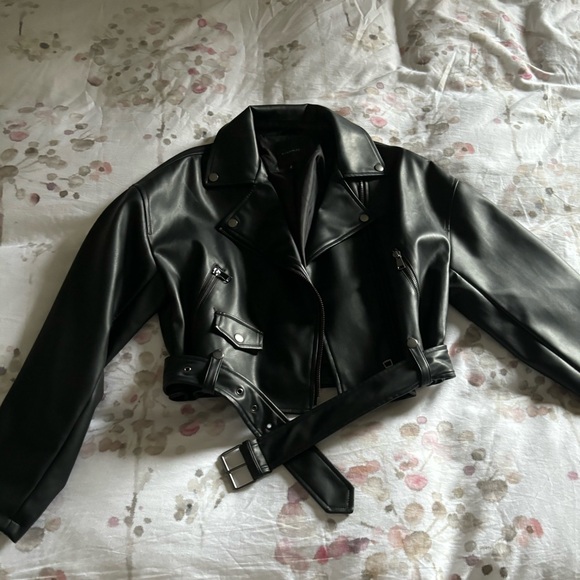 Dynamite 80s Faux Leather Biker Jacket - Picture 2 of 4